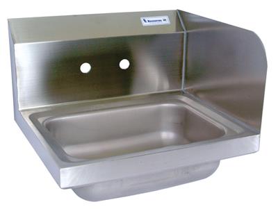 Stainless Steel Hand Sink, Right Side Splash 1-7/8" DR 2 Holes