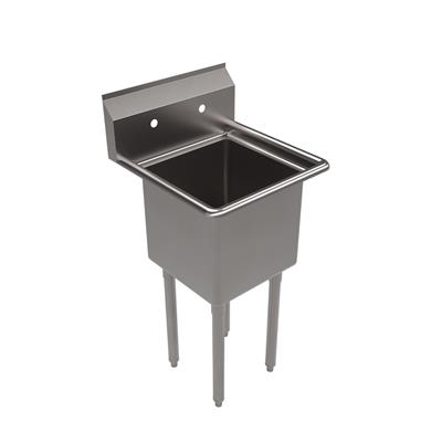 Stainless Steel 1 Compartment Sink w/ 15x15x14D Bowl and Stainless Steel Legs