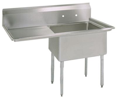 Stainless Steel 1  Compartment Sink w/ 18" Left Drainboard 16X20X12D Bowl