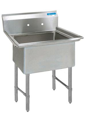Stainless Steel 1 Compartment Sink Stainless Legs & Bracing w/ 16X20X12D Bowl