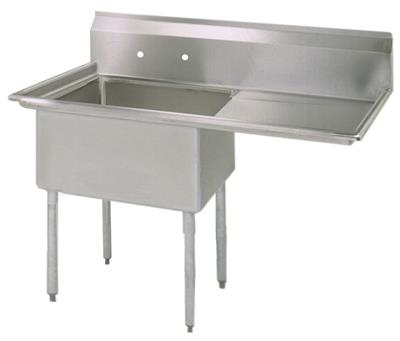 Stainless Steel 1  Compartment Sink w/ 18" Right Drainboard 18X18X12D Bowl