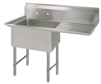 Stainless Steel 1  Compartment Sink w/ 24" Right Drainboard 24X24X14D Bowl