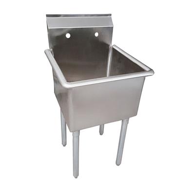 Stainless Steel 1 Compartment Utility Sink Galvanized Legs 18X18X14D Bowl