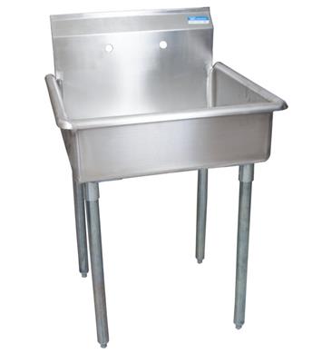 Stainless Steel 1 Compartment Utility Sink Galvanized Legs 24X21X8 Bowl
