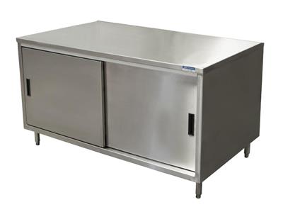 24" X 36" Stainless Steel Cabinet Base Chef Table Sliding Door