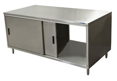 24" X 72" Dual Sided Stainless Steel Cabinet Base Chef Table Sliding Door