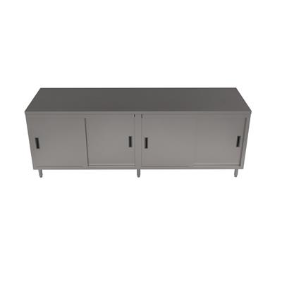 30"x84" Stainless Steel Cabinet Base Chef Table W/ Sliding Door