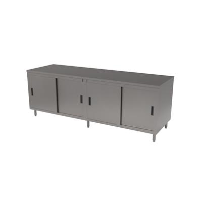 30" X 96" Stainless Steel Cabinet Base Chef Table Sliding Door