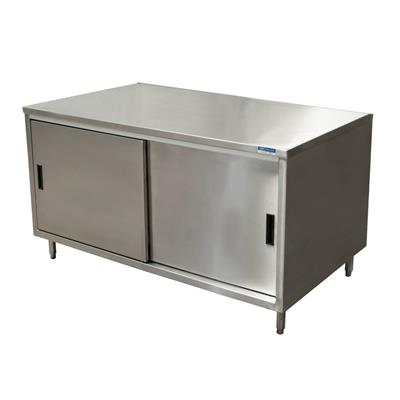 36" X 60" Stainless Steel Cabinet Base Chef Table Sliding Door
