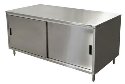 36" X 72" Stainless Steel Cabinet Base Chef Table Sliding Door