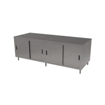 36"x84" Cabinet Base Stainless Steel Top Chef Table w/Sliding Door