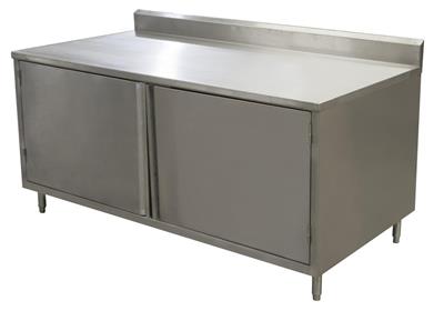 24" X 72" Stainless Steel Cabinet Base Chef Table 5" Riser Hinged Door