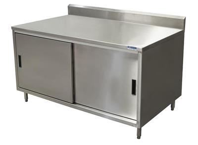 30" X 36" Stainless Steel Cabinet Base Chef Table 5" Riser Sliding Door