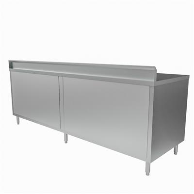 30" X 84" Stainless Steel Cabinet Base Chef Table 5" Riser Sliding Door