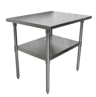 16 Gauge Stainless Steel Work Table With Galvanized Undershelf 30"Wx24"D