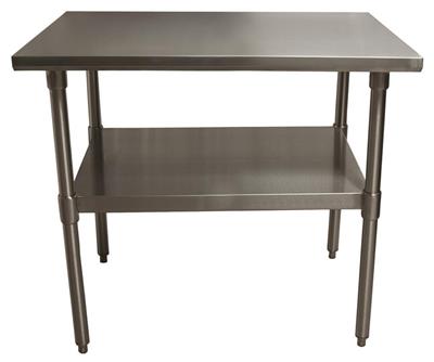 16 Gauge Stainless Steel Work Table With Galvanized Undershelf 48"Wx24"D