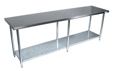 16 Gauge Stainless Steel Work Table With Galvanized Undershelf 96"Wx24"D