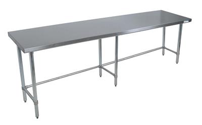 16 Gauge Stainless Steel Work Table Open Base Galvanized Legs 96"Wx24"D