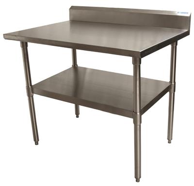 16 Gauge Stainless Steel Work Table W/Galvanized Shelf 5"Riser 48"Wx30"D