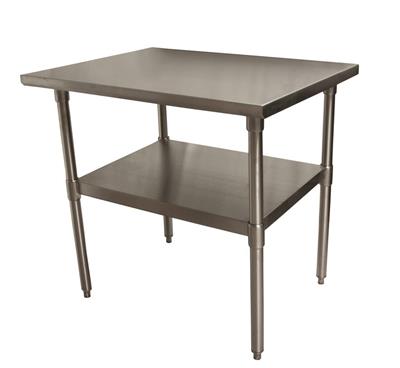 16 Gauge Stainless Steel Work Table With Stainless Steel Shelf 30"Wx30"D