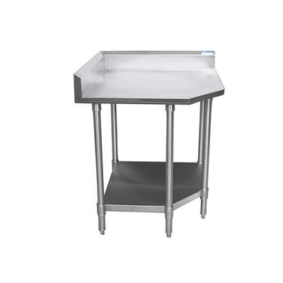 16 Gauge Stainless Steel Corner Work Table With Undershelf 5"Riser 30"Wx30"D