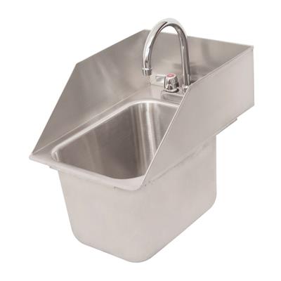 1 Compartment Dropin Sink w/Side Splashes 10"x14"x10" w/Faucet