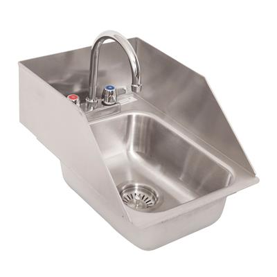 1 Compartment Dropin Sink w/Side Splashes 10"x14"x5" w/Faucet