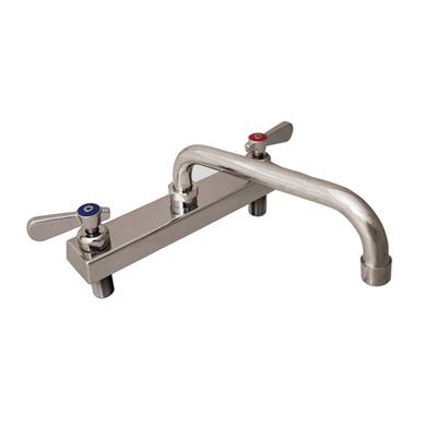 Evolution 8" Deck Mount Stainless Steel Faucet, 10" Swing Spout