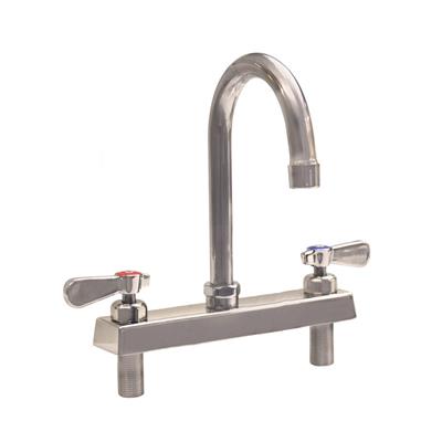 Evolution 8" Deck Mount Stainless Steel Faucet, 4.5" Gooseneck Spout