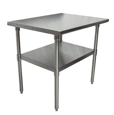 14 Gauge Stainless Steel Work Table With Stainless Steel Undershelf 36"Wx24"D