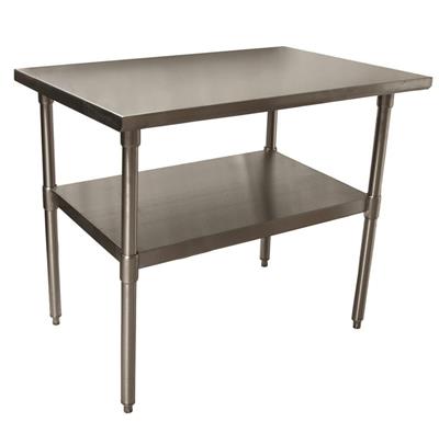 14 Gauge Stainless Steel Work Table With Stainless Steel Undershelf 48"Wx24"D