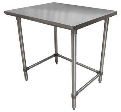 14 Gauge Stainless Steel Work Table Open Base Stainless Steel Legs 48"Wx24"D
