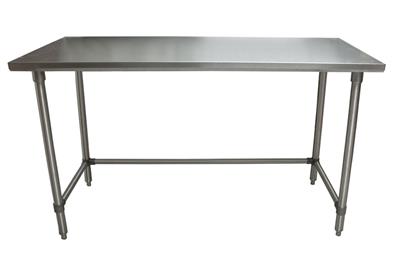 14 Gauge Stainless Steel Work Table Open Base Stainless Steel Legs 60"Wx30"D
