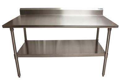 14 Gauge Stainless Steel Work Table W/ Stainless Steel Shelf 5"Riser 60"Wx30"D