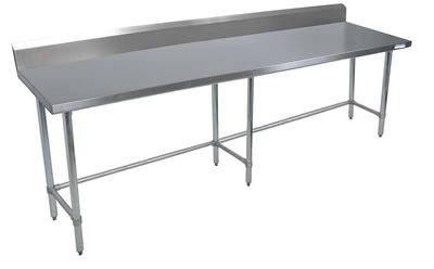 14 Gauge Stainless Steel Work Table Open Base and Legs With 5"Riser 84"Wx30"D