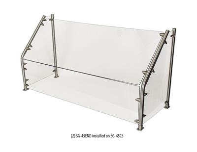 36" CAFETERIA 45 ANGLED SNEEZE GUARD GLASS