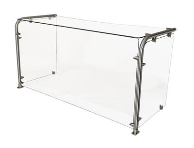 36" Multi-Use 90 Angle Sneeze Guard W Glass Shelf