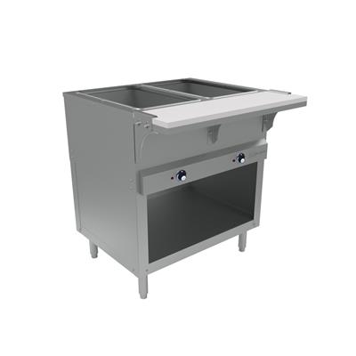 Open Well Electric Steam Table 2 Well - 120V 1000W W/ Enclosed Base