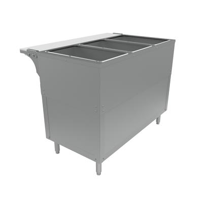 Open Well Electric Steam Table 3 Well - 120V 1500W W/ Enclosed Base