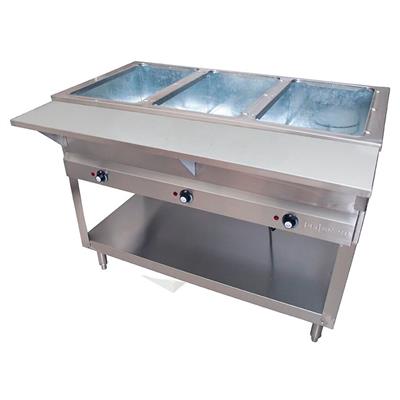 Open Well Electric Steam Table 3 Well - 120V 1500W