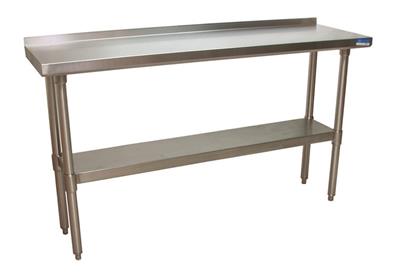 18 Gauge Stainless Steel Work Table Undershelf  1.5" Riser 72"x18"