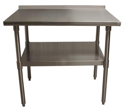 18 Gauge Stainless Steel Work Table Undershelf  1.5" Riser 48"x30"