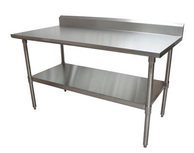 18 Gauge Stainless Steel Work Table Undershelf  5" Riser 60"x24"