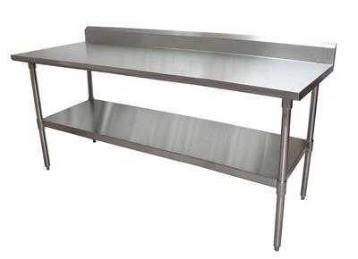 18 Gauge Stainless Steel Work Table Undershelf  5" Riser 72"x24"