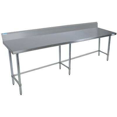 18 Gauge Stainless Steel Work Table W/Open Base  5 Riser 96"Wx24"D
