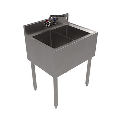 18"X24" Underbar Sink w/ Legs 2 Compartment w/ Faucet
