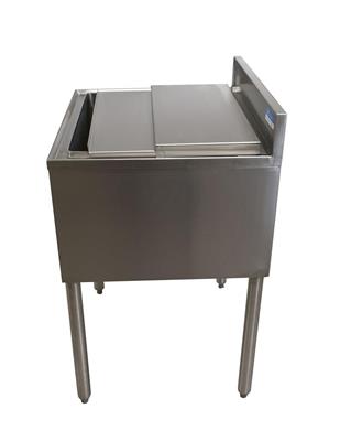 24"X 21" Ice Bin & Lid w/ 7 Circuit Cold Plate Stainless Steel w/ Drain