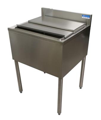 36"X 21" Ice Bin & Lid w/ 7 Circuit Cold Plate Stainless Steel w/ Drain