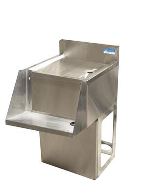 18"X18" Stainless Steel Mixing Station w/ Drainboard and Base