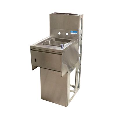 18"x12" Stainless Steel Underbar Dump Sink w/ Towel Dispense, Faucet & Base